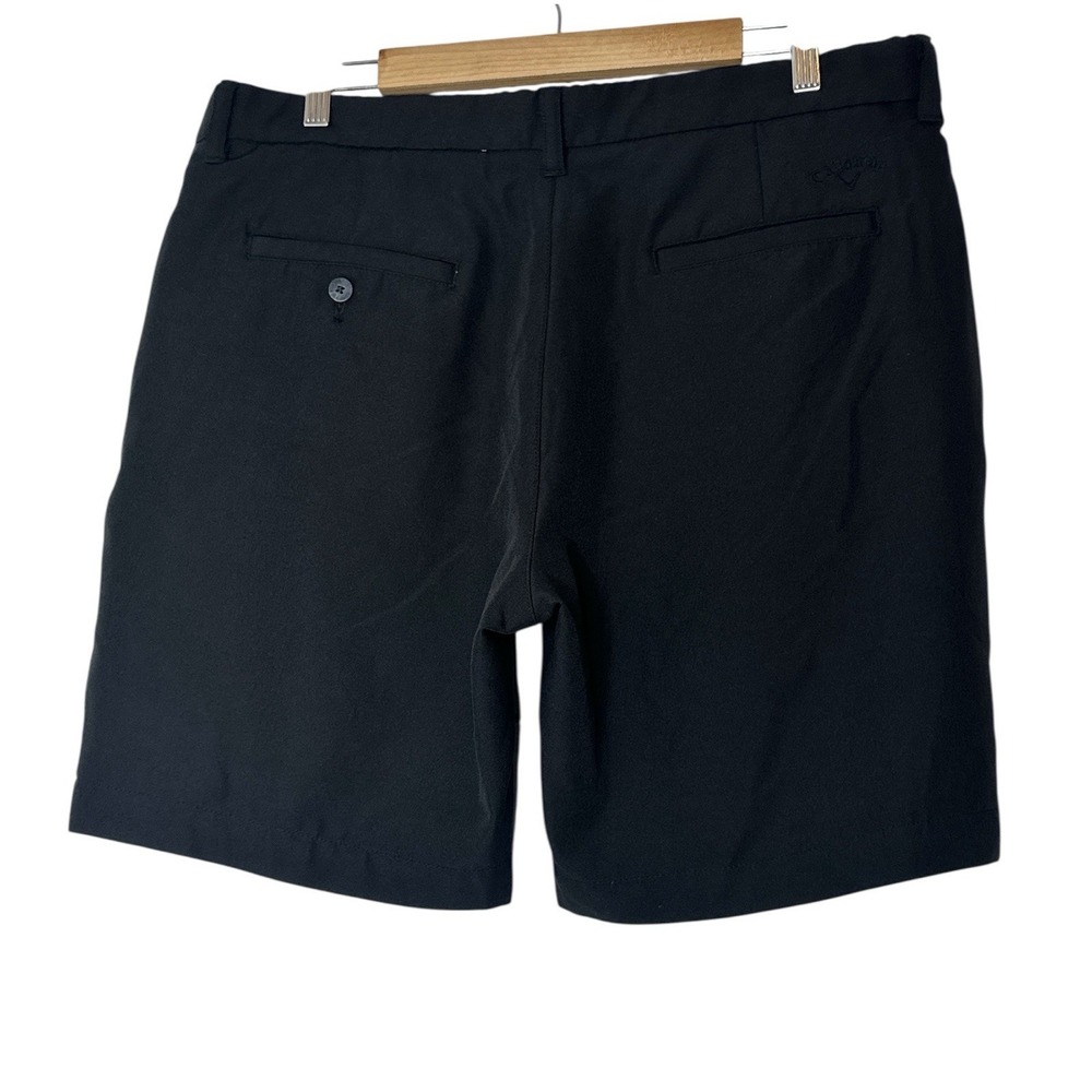 Callaway Shorts Mens 36 Black Golf Casual Flat Front Chino Zipper Pocket Golf